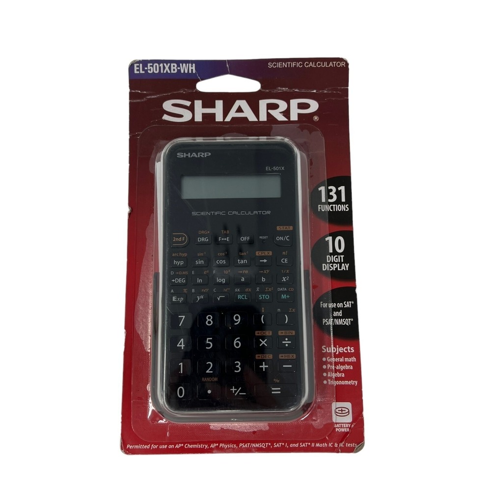 Sharp EL501XB-WH Scientific Calculator with 131 Functions and Large‎ 10-Digit